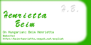 henrietta beim business card